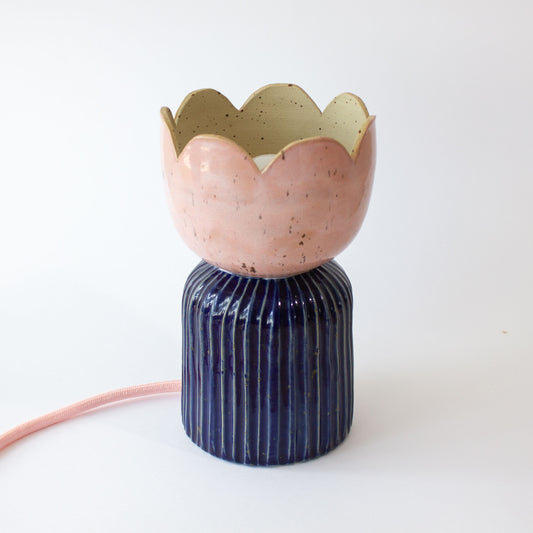 Tulip table lamp / pink & blue