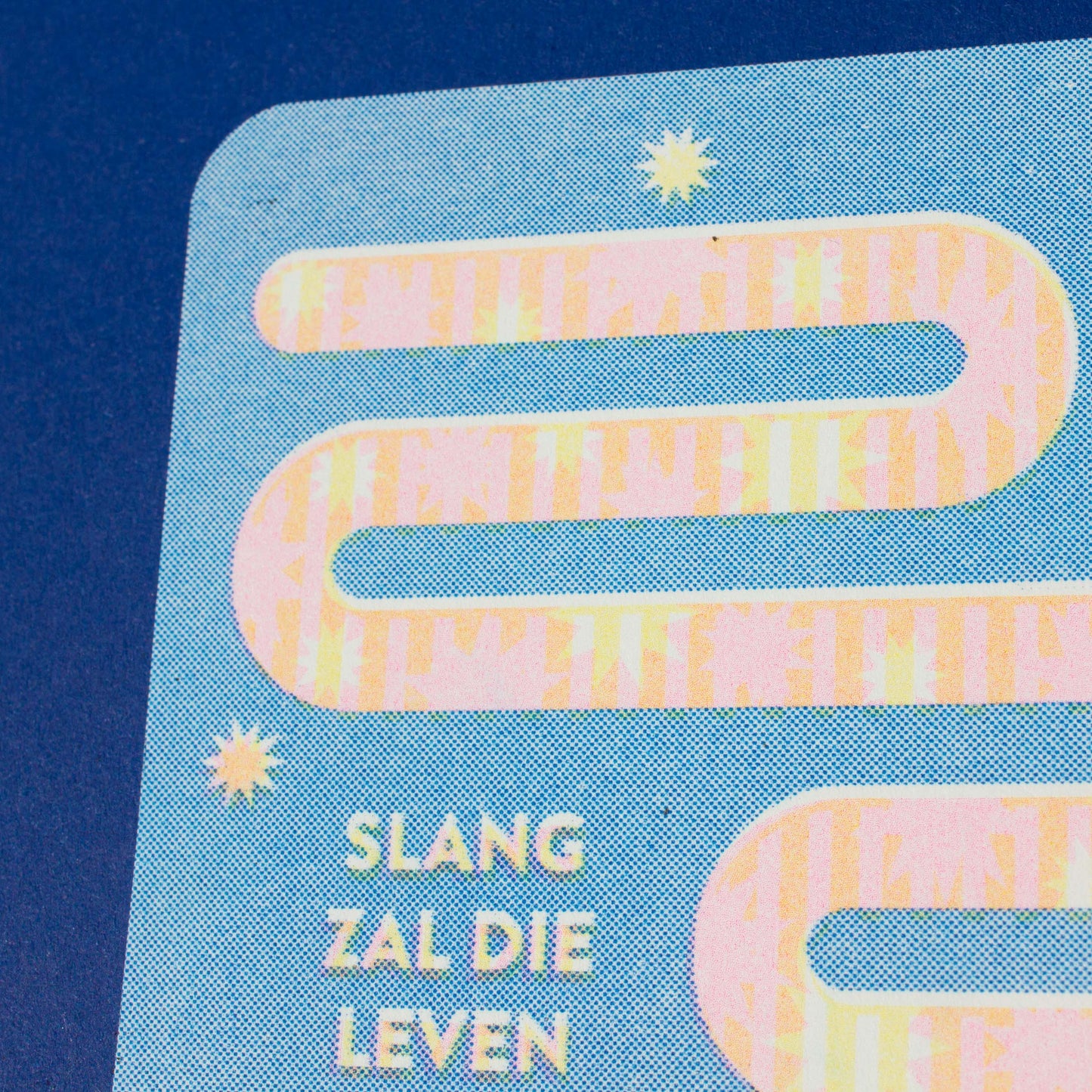 Slang Zal Die Leven riso kaart (A6-ish, in Dutch)