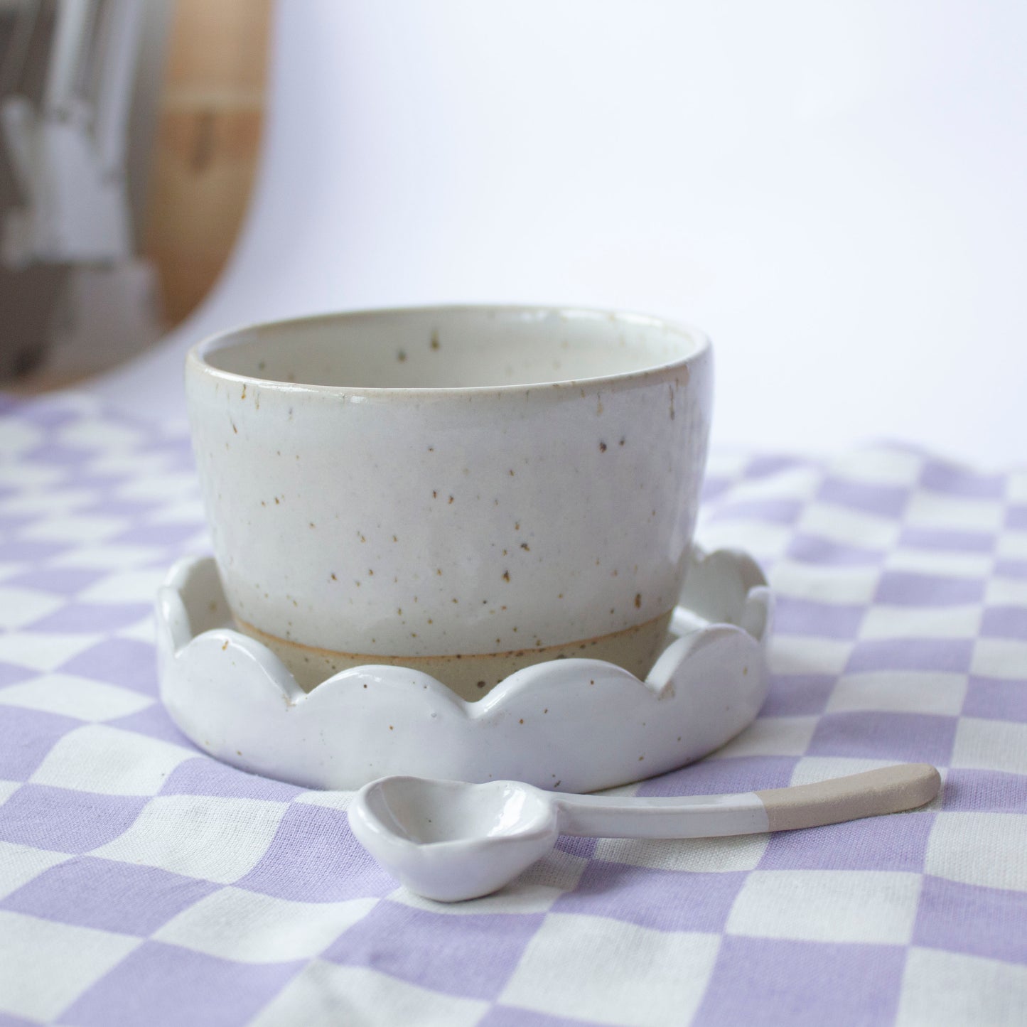 Cup, saucer & spoon