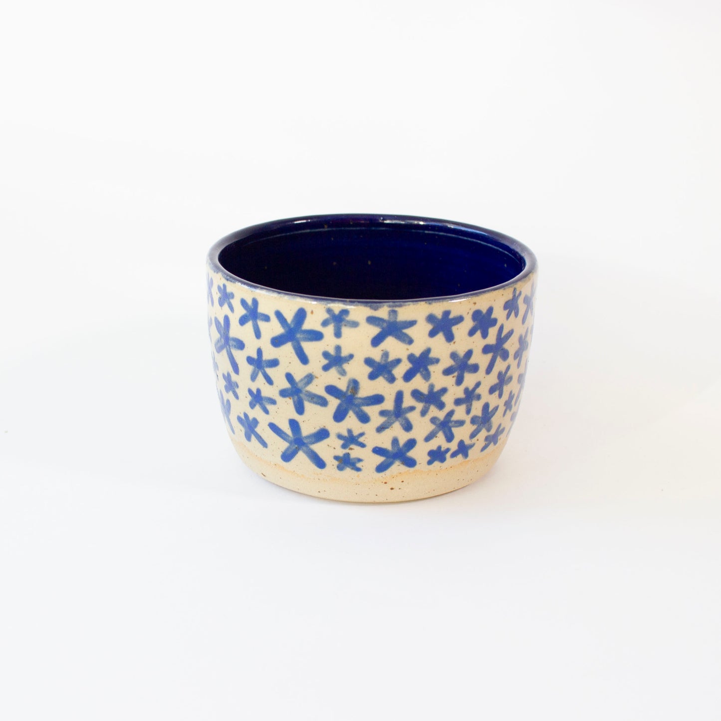 Blue floral ceramic cup