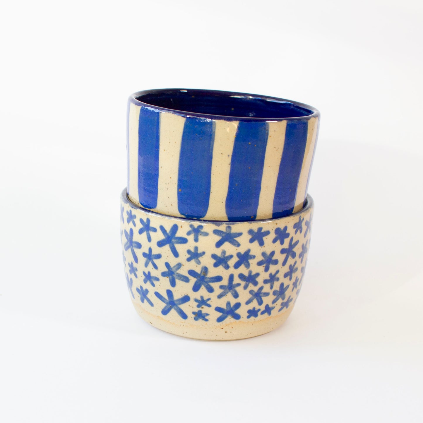 Blue floral ceramic cup