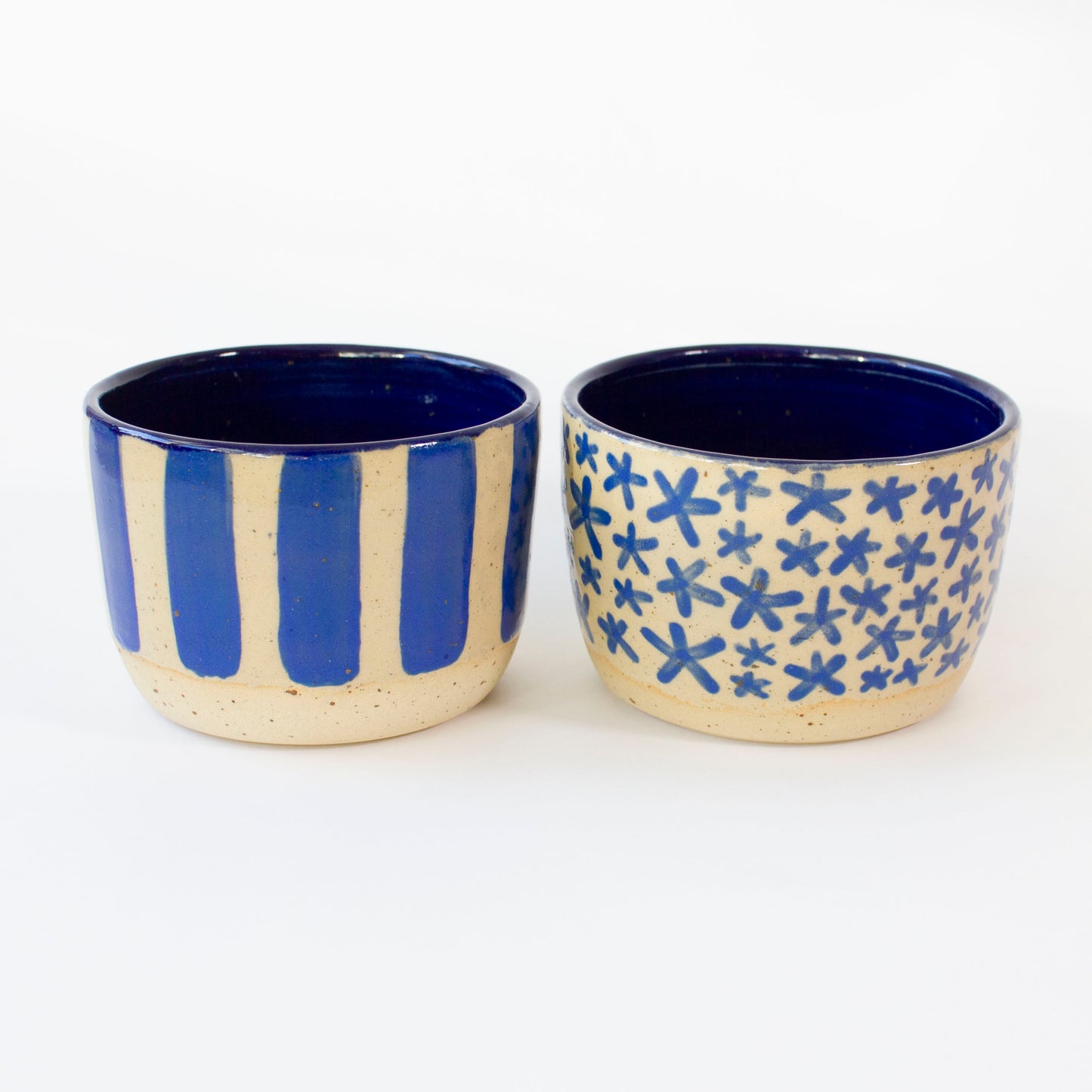 Blue floral ceramic cup