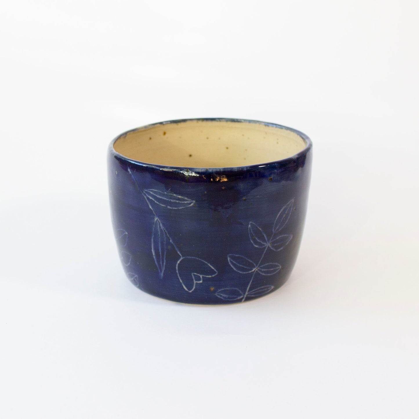 Blue Leaf ceramic cup