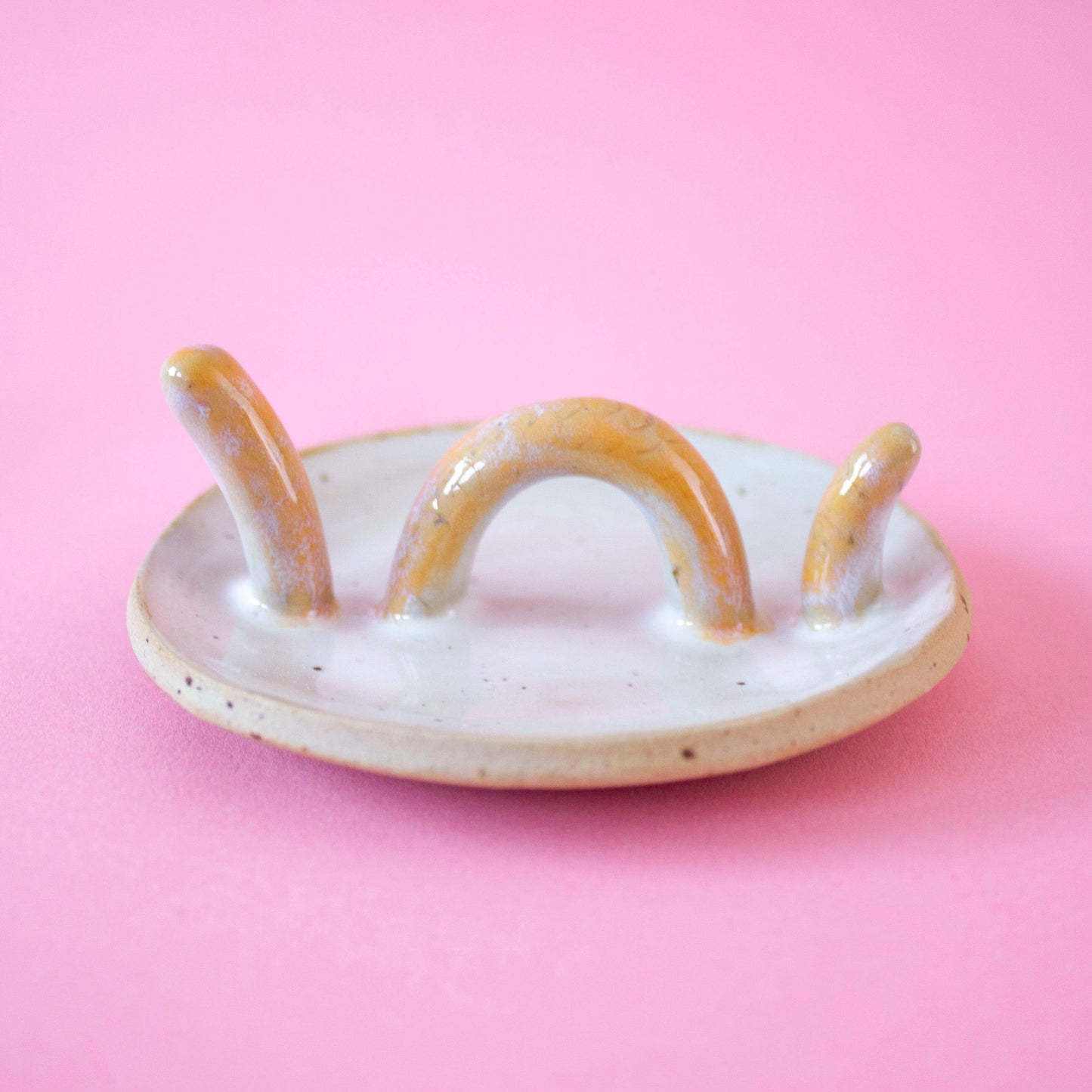 Sea snake jewellery dish / ring holder (orange & white)